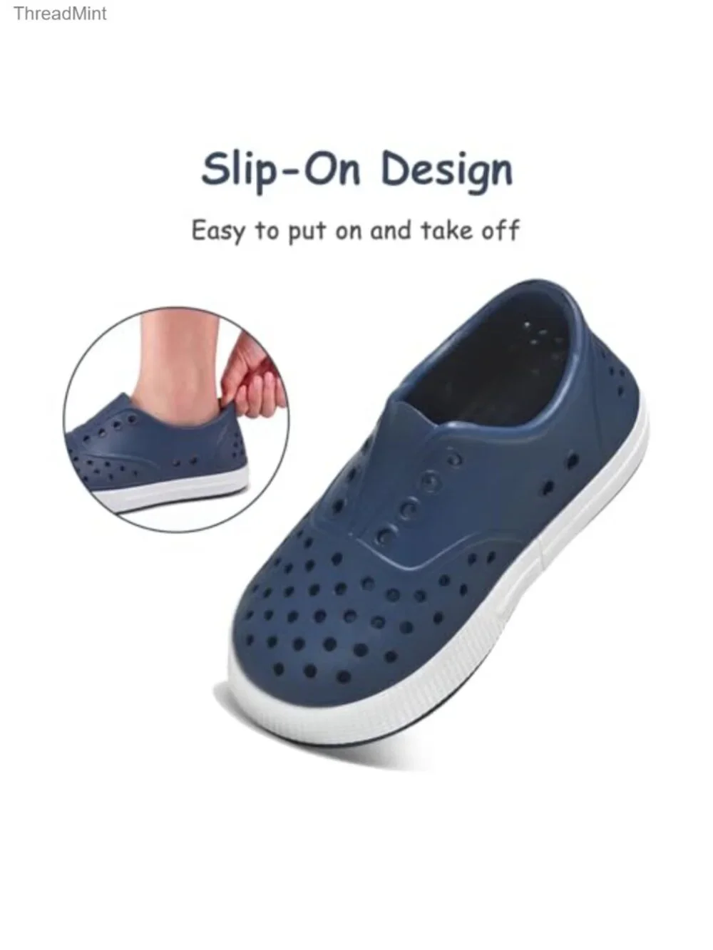 Toddler Water Shoes for Boys Girls, Slip-On Athletic Sneakers, Lightweight EVA